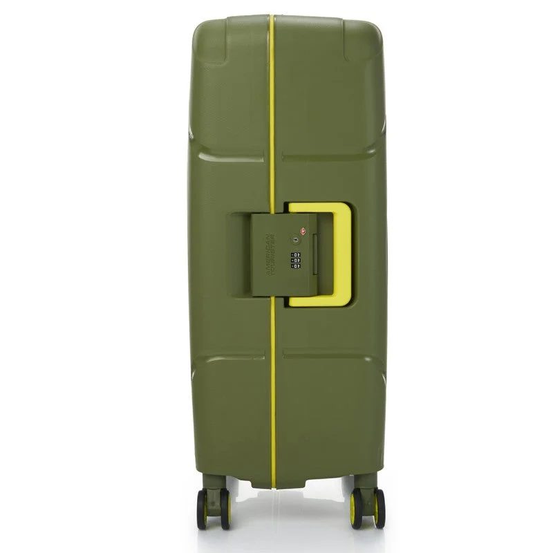 AMERICAN TOURISTER Olive Circurity Suitcase, Check-In Size 68 cm / 25 inch, 4 Spinner Wheels, Hard Top, Polypropylene, Olive|Scratch & Impact Resistant Material|Lightweight|XtraSecu™ 3 Point Locking System|TSA Lock - 3 Years International Warranty  | Best Price UAE